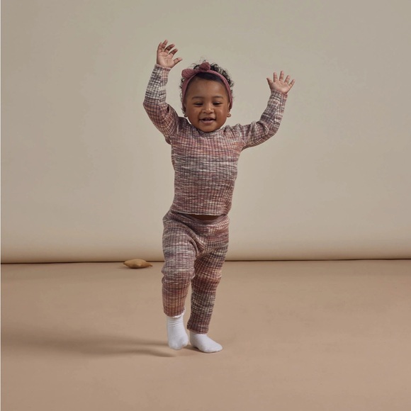 Rylee + Cru Ribbed Space Dye Set Pink